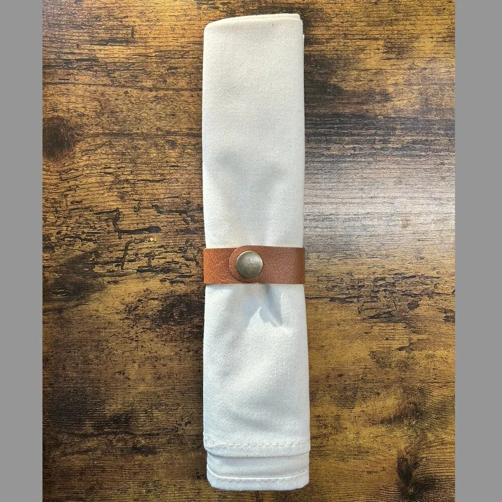 NWT Nespresso Organic Cotton Coffee Towel w/ PU Leather Strap | New in Box
